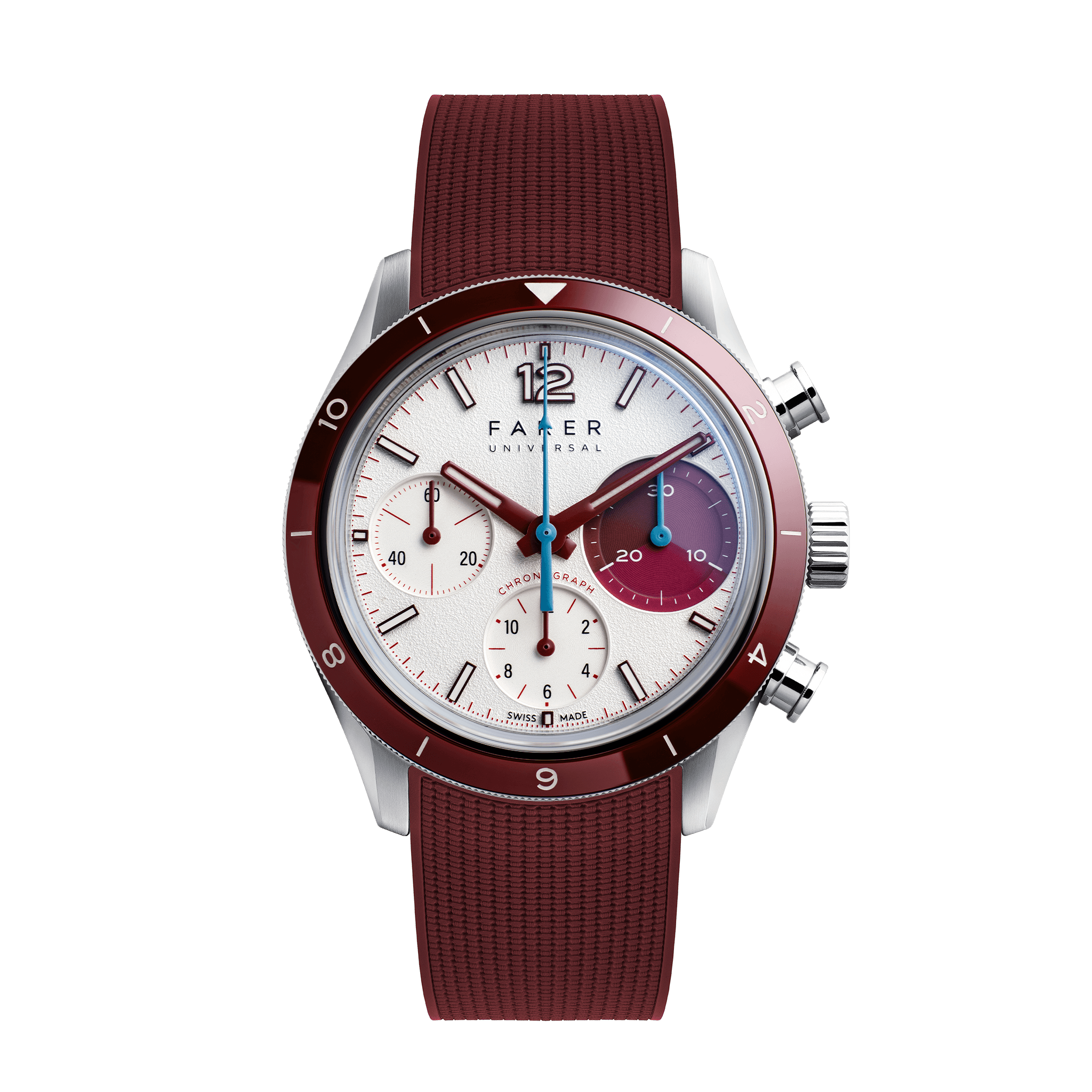 Farer Libre, White dial · Burgundy bezel